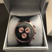 Calvin Klein City Chronograph Black Dial Black Leather Strap Watch for Men - K2G17TC1