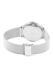 Calvin Klein Minimal Silver Dial Silver Mesh Bracelet Watch for Men - K3M21126
