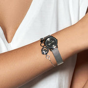 Calvin Klein Minimal Grey Dial Silver Mesh Bracelet Watch for Women - K3M23124