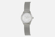 Calvin Klein Minimal White Dial Silver Mesh Bracelet Watch for Women - K3M23126