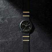 Calvin Klein Minimal Black Dial Black Steel Strap Watch For Men - K3M524Z1