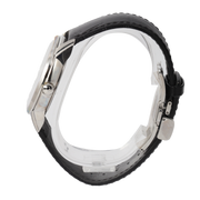 Calvin Klein Infinity Silver Dial Black Leather Strap Watch for Men - K5S341C6