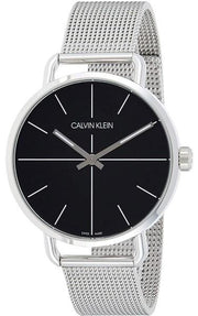 Calvin Klein Even Black Dial Silver Mesh Bracelet Watch for Women - K7B21121