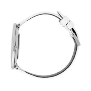 Calvin Klein Full Moon White Dial White Leather Strap Watch for Women - K8Y231L6