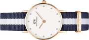 Daniel Wellington Classy Glasgow White Dial Two Tone Nylon Strap Watch For Women - DW00100066
