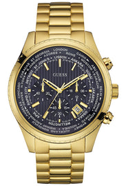 Guess Multifunction Black Dial Gold Steel Strap Watch for Men  - W0602G1