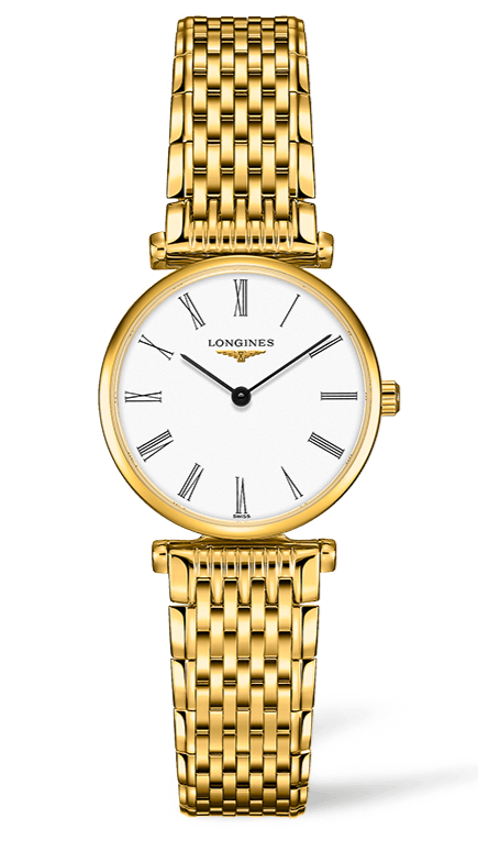 Longines La Grande Classique De Longines White Dial Gold Steel Strap Watch for Women - L4.209.2.11.8