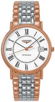 Longines Presence 38.5mm Automatic White Dial Two Tone Steel Strap Watch for Men - L4.921.1.11.7