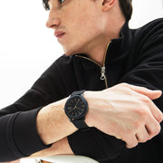 Lacoste 12.12 Black Dial Black Silicon Strap Watch for Men - 2011010