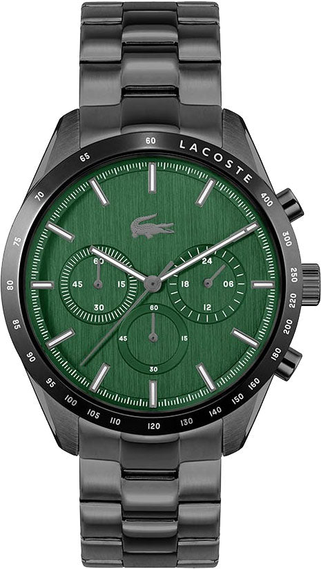 Lacoste Boston Green Dial Black Steel Strap Watch for Men - 2011270