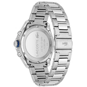 Lacoste Tiebreaker Chronograph Black Dial Silver Steel Strap Watch for Men - 2011155