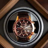 Hugo Boss Rafale Chronograph Brown Dial Brown Leather Strap Watch For Men - 1513392