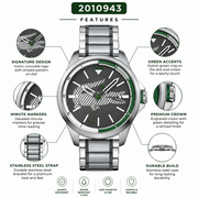 Lacoste Capbreton Gray Dial Two Tone Steel Strap Watch for Men - 2010943