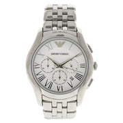 Emporio Armani Velente Chronograph Quartz Silver Dial Silver Steel Strap Watch For Men - AR1702