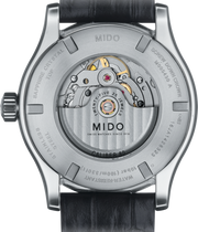Mido Multifort Automatic Silver Dial Black Leather Strap Watch For Men - M005.430.16.031.80