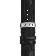 Mido Multifort Automatic Silver Dial Black Leather Strap Watch For Men - M005.430.16.031.80