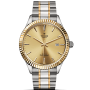 Tudor Style Automatic Gold Dial Two Tone Steel Strap Watch for Men - M12713-0001