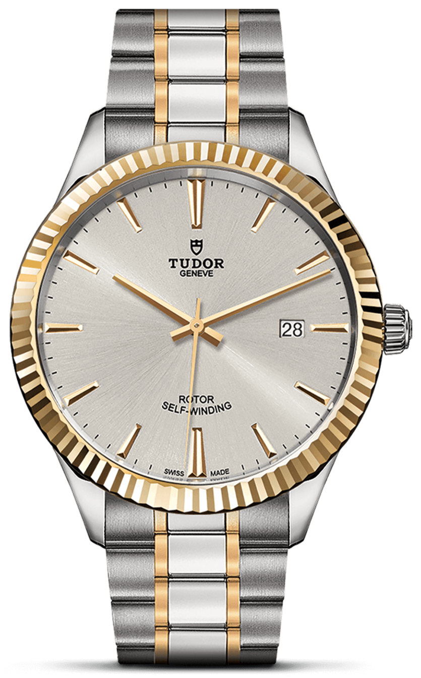 Tudor Style Automatic Silver Dial Two Tone Steel Strap Watch for Men - M12713-0003