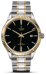 Tudor Style Automatic Black Dial Two Tone Steel Strap Watch for Men - M12713-0005