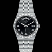 Tudor Royal Automatic Black Dial Silver Steel Strap Watch for Men - M28600-0003