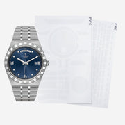 Tudor Royal Automatic Diamonds Blue Dial Silver Steel Strap Watch for Men - M28600-0006
