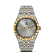 Tudor Royal Diamonds Automatic Grey Dial Two Tone Steel Strap Watch for Men - M28603-0002