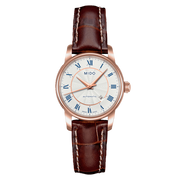 Mido Baroncelli III Automatic Silver Dial Brown Leather Strap Watch For Men - M8600.2.21.8
