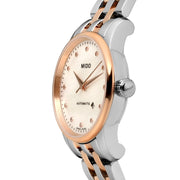 Mido Baroncelli III Automatic Mother of Pearl White Dial Two Tone Steel Strap Watch For Women - M7600.9.69.1
