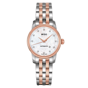 Mido Baroncelli III Automatic Mother of Pearl White Dial Two Tone Steel Strap Watch For Women - M7600.9.69.1