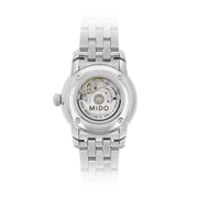 Mido Baroncelli III Automatic Diamonds White Dial Silver Steel Strap Watch For Women - M7600.4.66.1