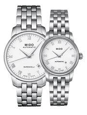 Mido Baroncelli II Automatic White Dial Silver Steel Strap Watch For Men - M8600.4.26.1