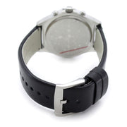 Marc Jacobs Blade Chronograph White Dial Black Leather Strap Watch for Women - MBM1189