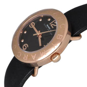 Marc Jacobs Amy Black Dial Black Leather Strap Watch for Women - MBM1225