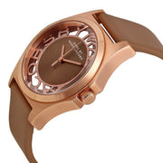 Marc Jacobs Henry Dinky Skeleton Beige Dial Beige Leather Strap Watch for Women - MBM1245