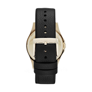Marc Jacobs Baby Dave Gold Dial Black Leather Strap Watch for Women - MBM1264