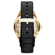 Marc Jacobs Henry Skeleton Black Dial Black Leather Strap Watch for Women - MBM1340