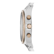 Marc Jacobs Henry Chronograph Silver Dial Two Tone Steel Strap Watch for Women - MBM3106