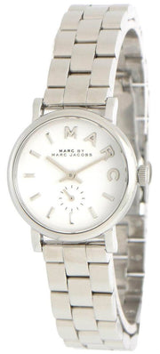 Marc Jacobs Baker White Dial Silver Steel Strap Watch for Women - MBM3246