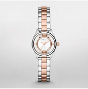 Marc Jacobs Tether Transparent White Dial Two Tone Steel Strap Watch for Women - MBM3418