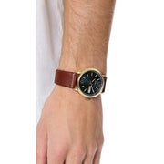Marc Jacobs Fergus Green Dial Brown Leather Strap Watch for Men - MBM5077