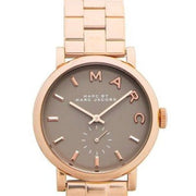 Marc Jacobs Baker Brown Dial Rose Gold Steel Strap Watch for Women - MBM8632