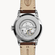 Fossil Townsman Automatic Black Dial Brown Leather Strap Watch for Men - ME3061