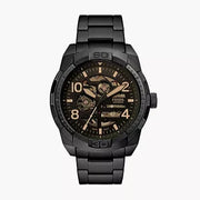 Fossil Bronson Automatic Skeleton Black Dial Black Steel Strap Watch for Men - ME3256