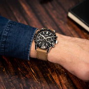 Hugo Boss Allure Chronograph Black Dial Brown Leather Strap Watch for Men - 1513964