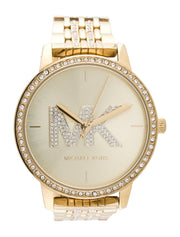 Michael Kors Melissa Pave Gold Dial Gold Steel Strap Watch for Women - MK4371