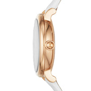 Marc Jacobs Roxy Silver Dial White Leather Strap Watch for Women - MJ1634
