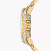 Michael Kors Camille Three-Hand Crystals Gold Dial Gold Steel Strap Watch for Women - MK1067