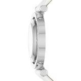 Michael Kors Averi Silver Dial White Leather Strap Watch for Women - MK2524