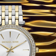 Michael Kors Darci Silver Dial Two Tone Steel Strap Watch for Women - MK3215