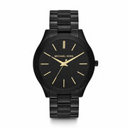 Michael Kors Slim Runway Black Dial Black Stainless Steel Strap Watch for Women - MK3221